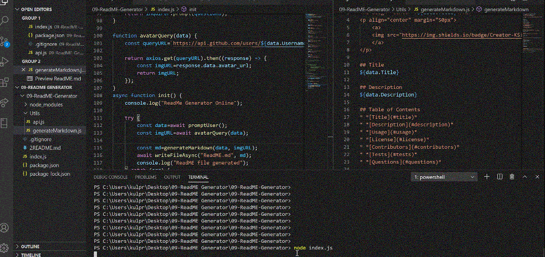 GitHub - ksingh-1/09-ReadME-Generator: Create a command-line ...