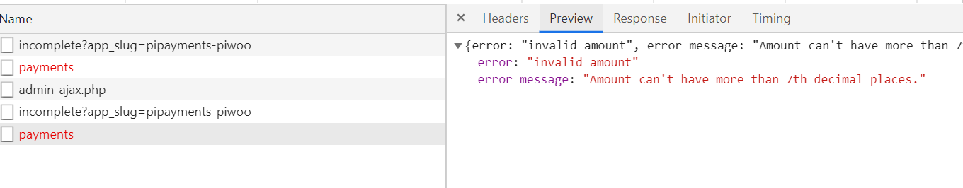 invalid_amount - Amount can't have more than 7th decimal places ...