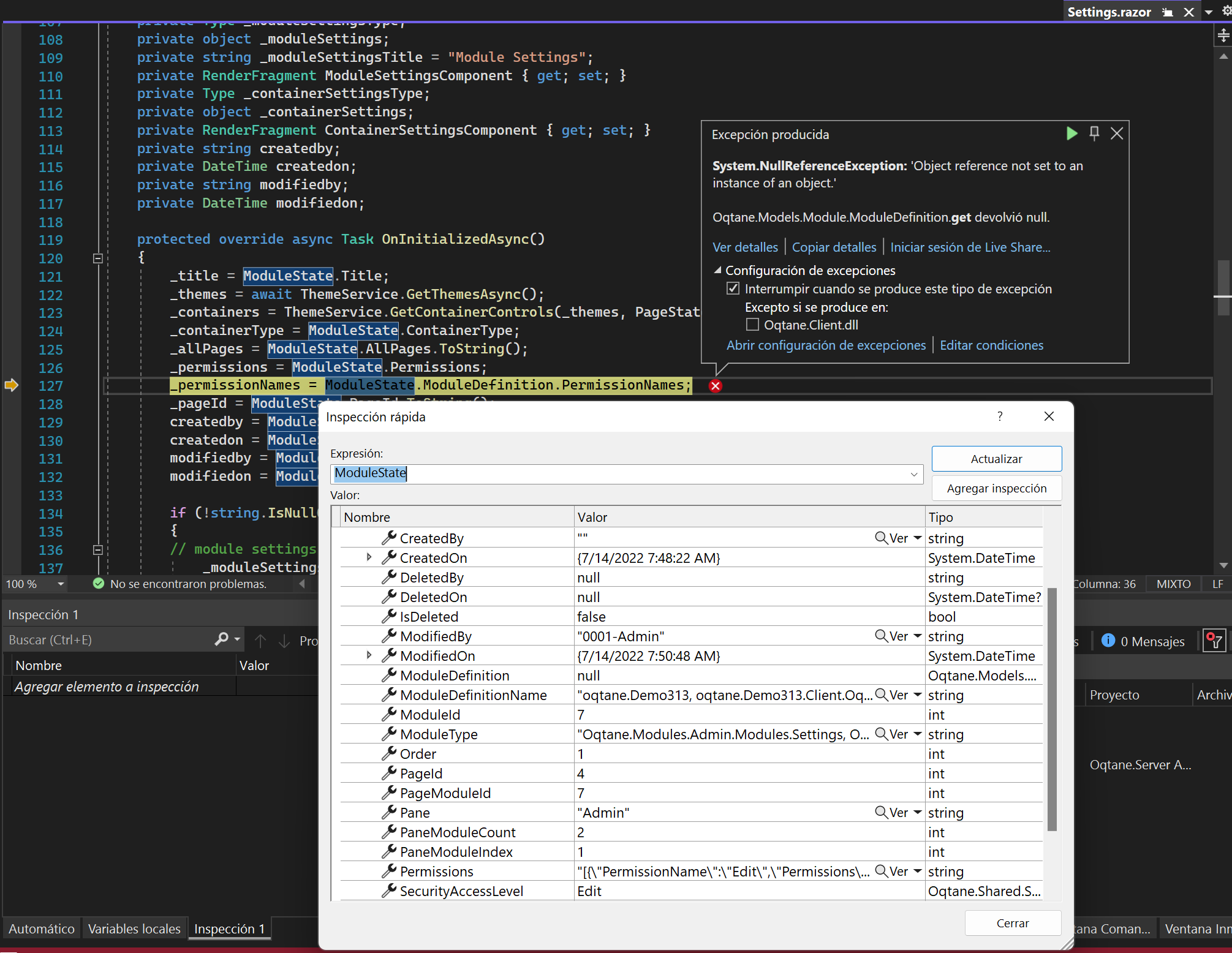 Null reference exception when a module is deleted (Module Creator ...