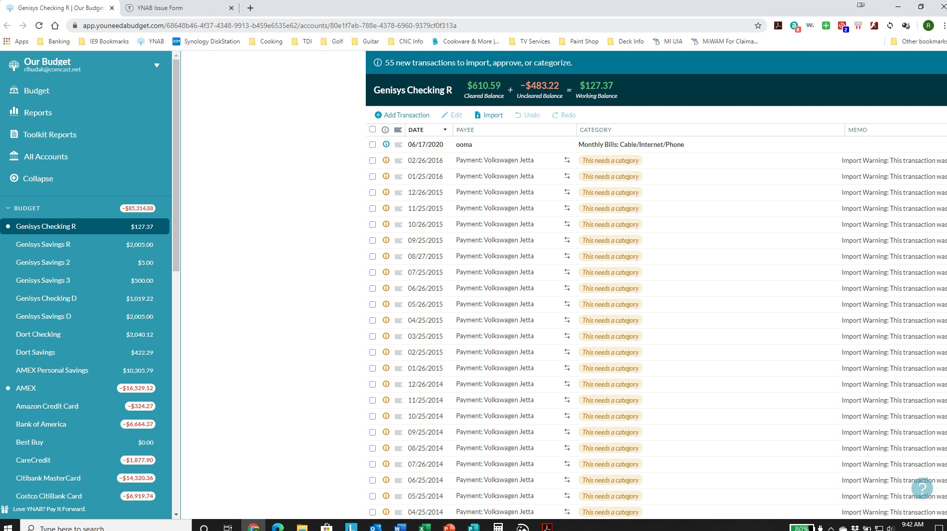 [BUG] Space between account and register columns · Issue 1962