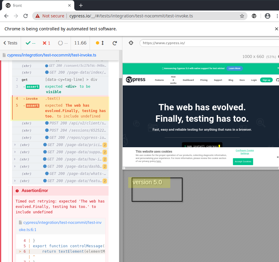 reading JSON[x] Undefined Cypress v5.0, OK en 4.11 · Issue #8362 ...
