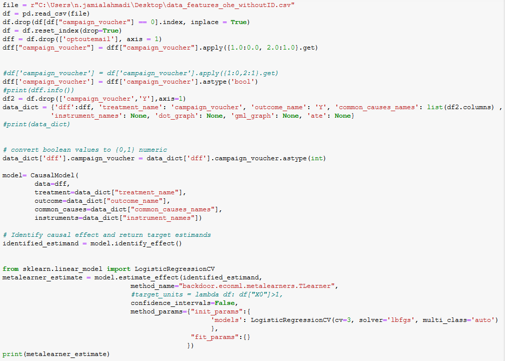 Error in estimation step · Issue #150 · py-why/dowhy · GitHub