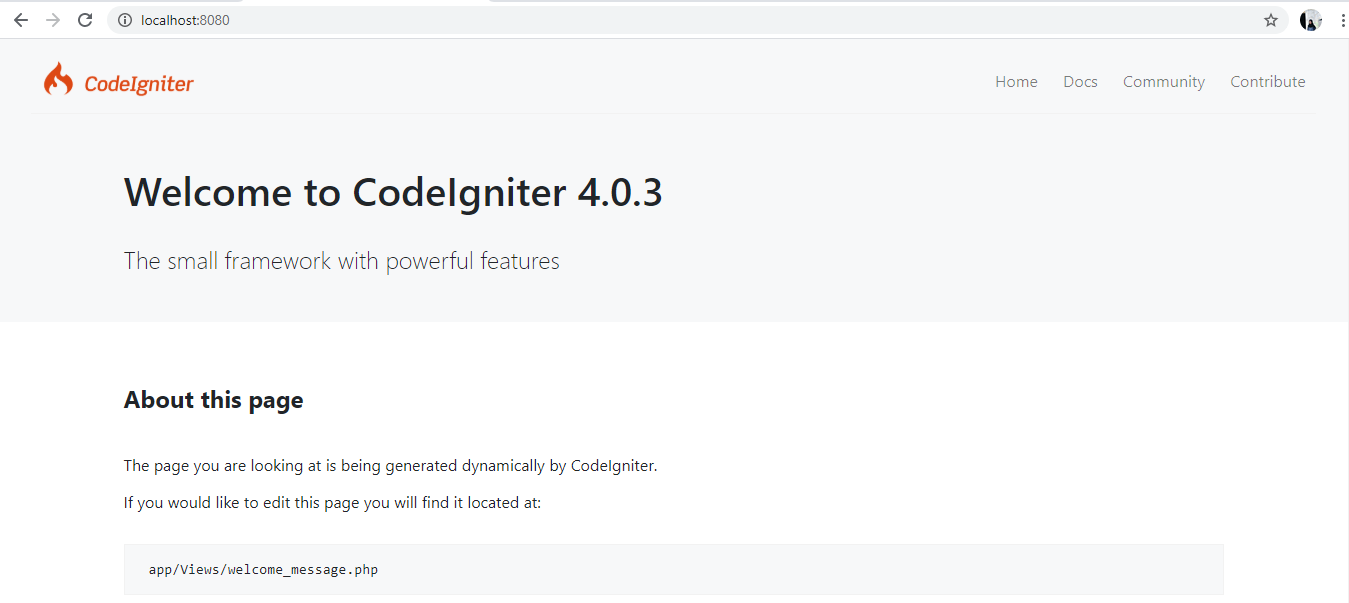 welcome to codeigniter 4