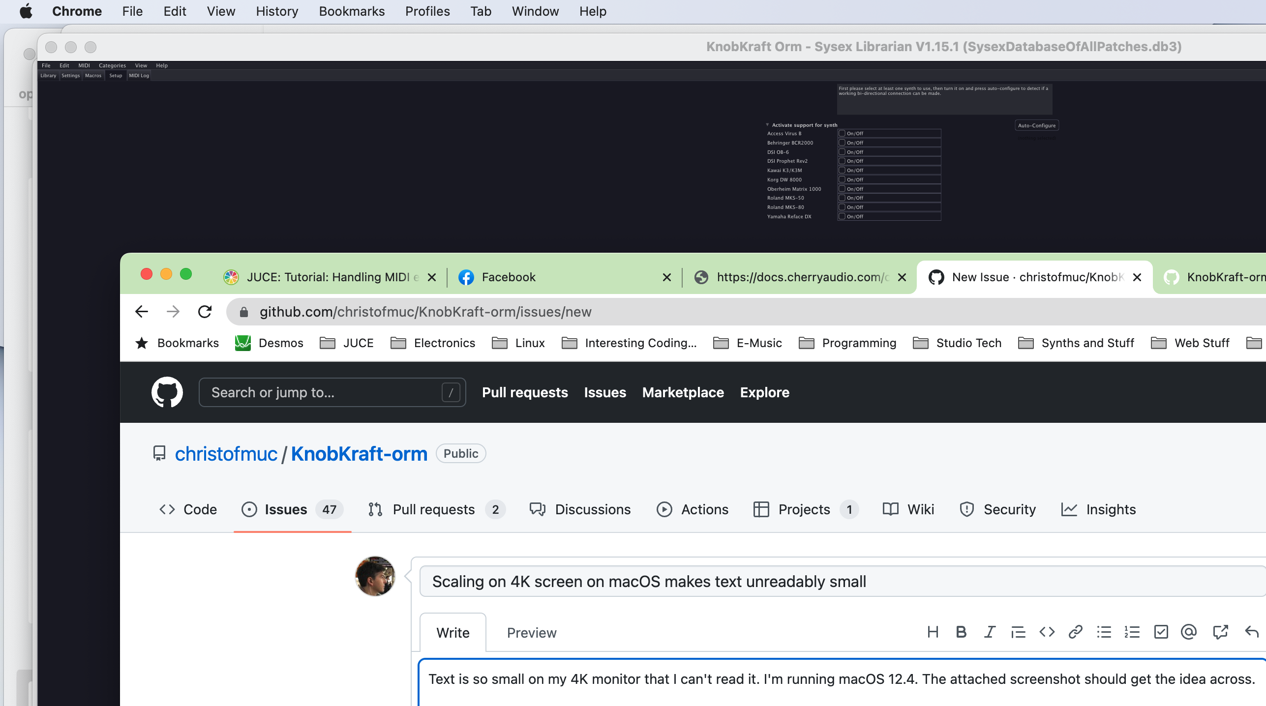 KnobKraft 4K scaling screenshot