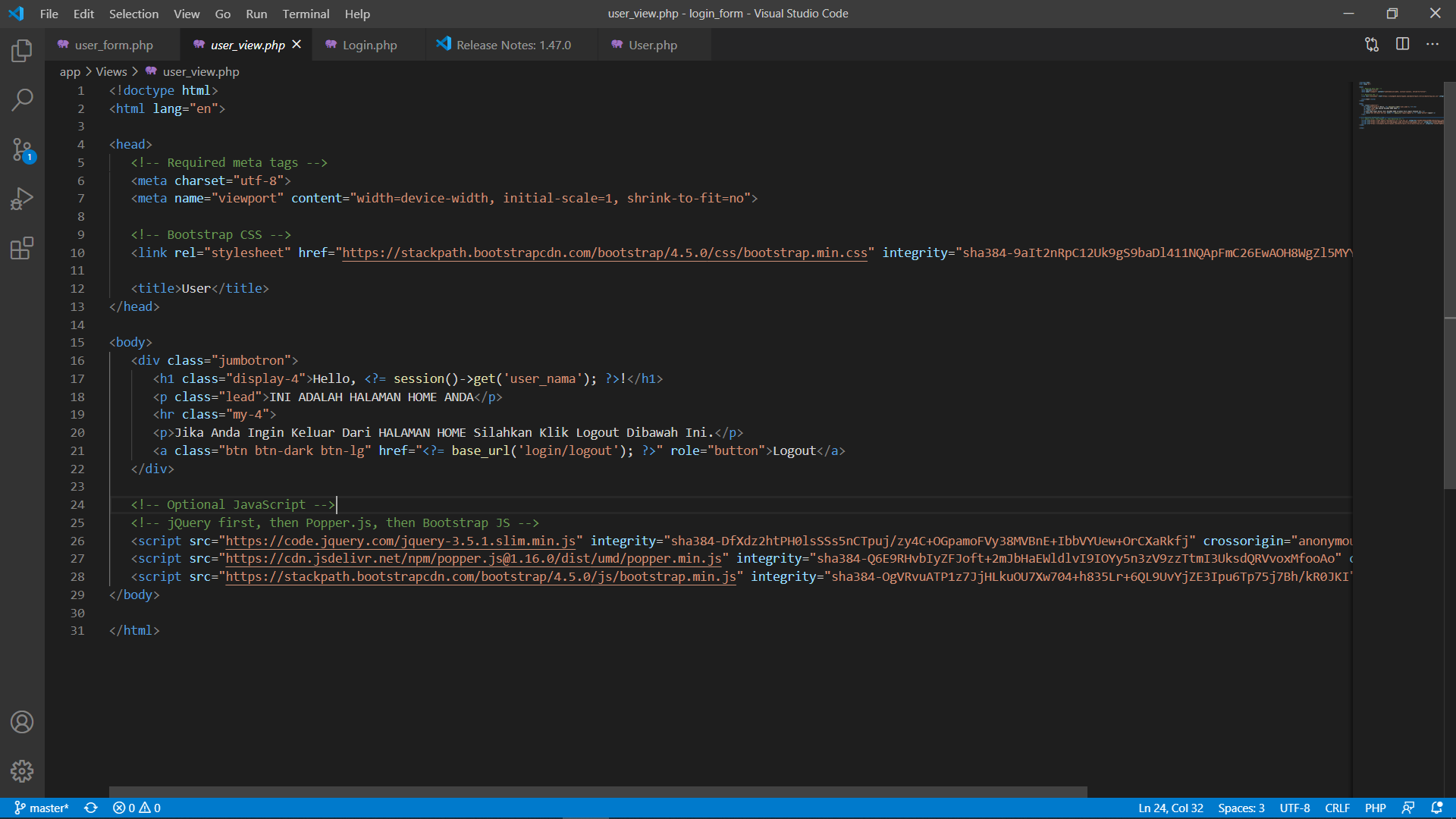 user view