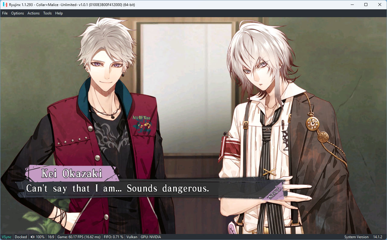 Collar X Malice Unlimited 0100E3B00F412000 · Issue 4063 · Ryujinx/RyujinxGamesList · GitHub