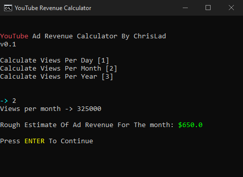 GitHub - ChrisLahd/YouTube-Revenue-Calculator: A tool to estimate