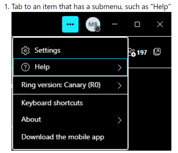 More options menu: Menu items become invisible on keyboard focus in ...