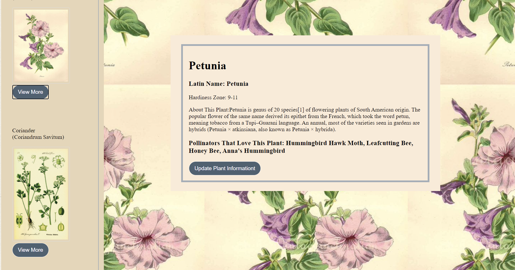 GitHub - jennidemuir/PlantandPollinatorFrontEnd: mod3 project front end