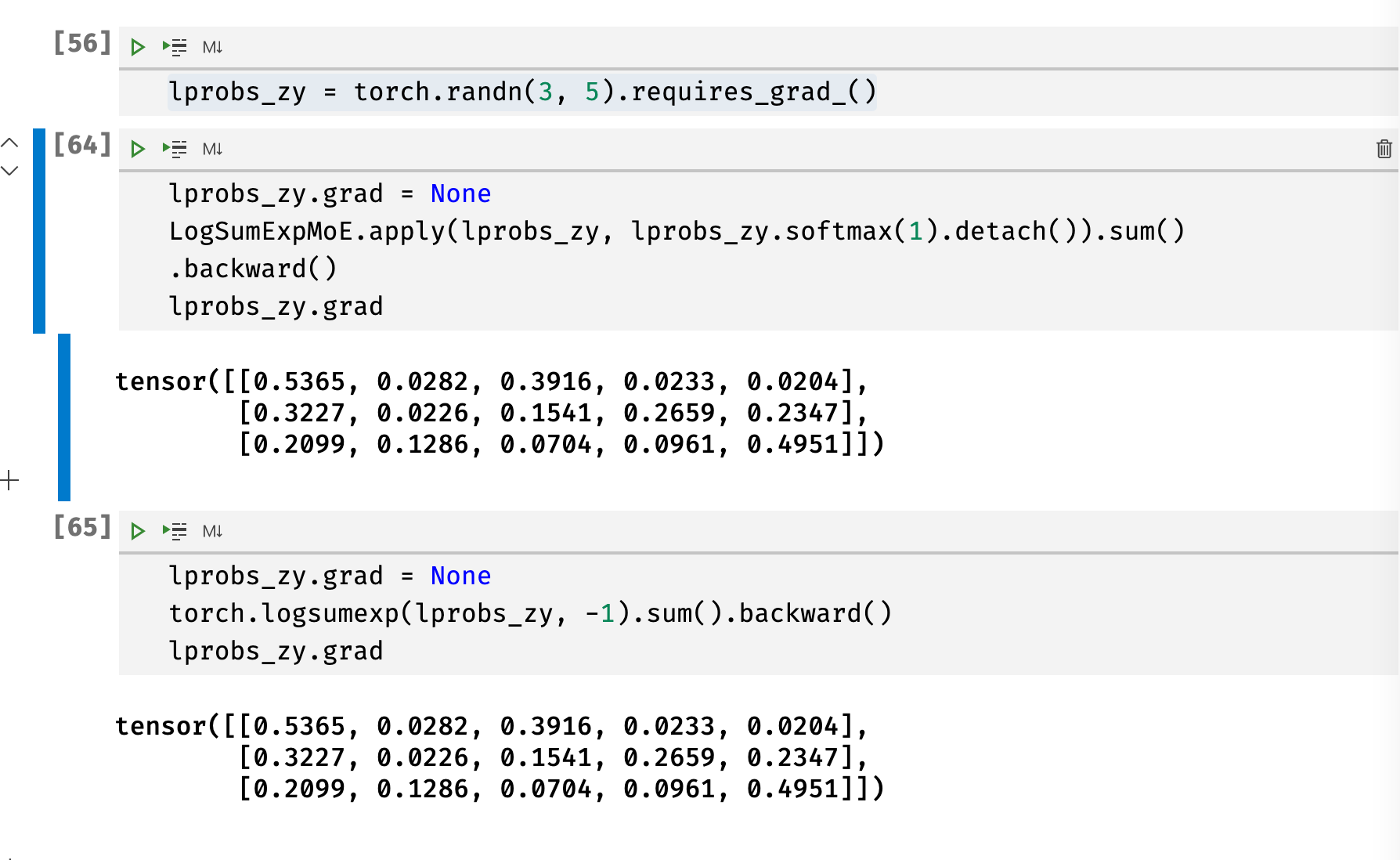 Possibly redundant implementation difference between LogSumExpMoE and