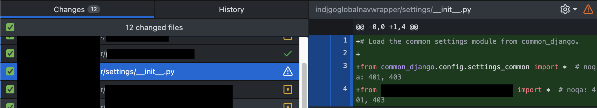 Merge conflict on empty __init__.py files have no way to resolve in the ...