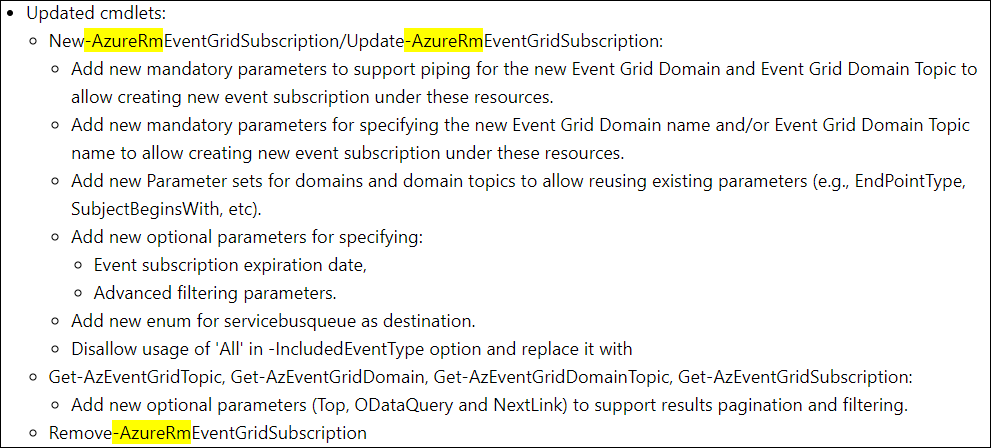 Lots of typo in the release notes found since AzureRM to Az transition ...