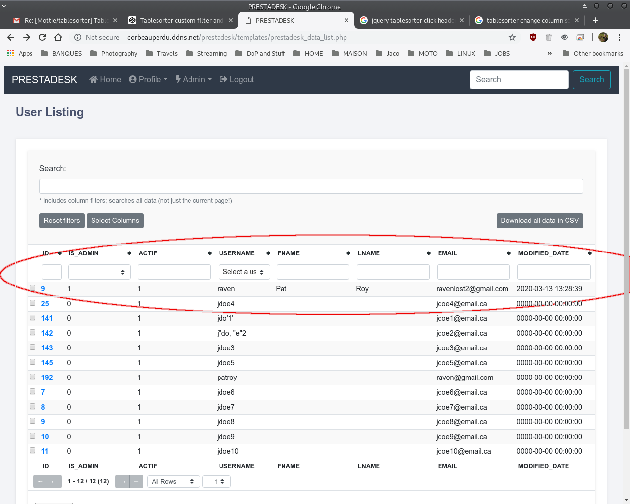 columnSelector Widget table cell's width not right when in "Auto" mode