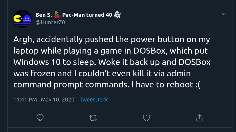 Test case: DOSBox-X vs putting Windows 10 to sleep · Issue #1540 ...
