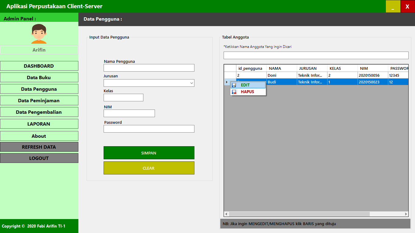 Github Febiarifin Perpustakaan Desktop App