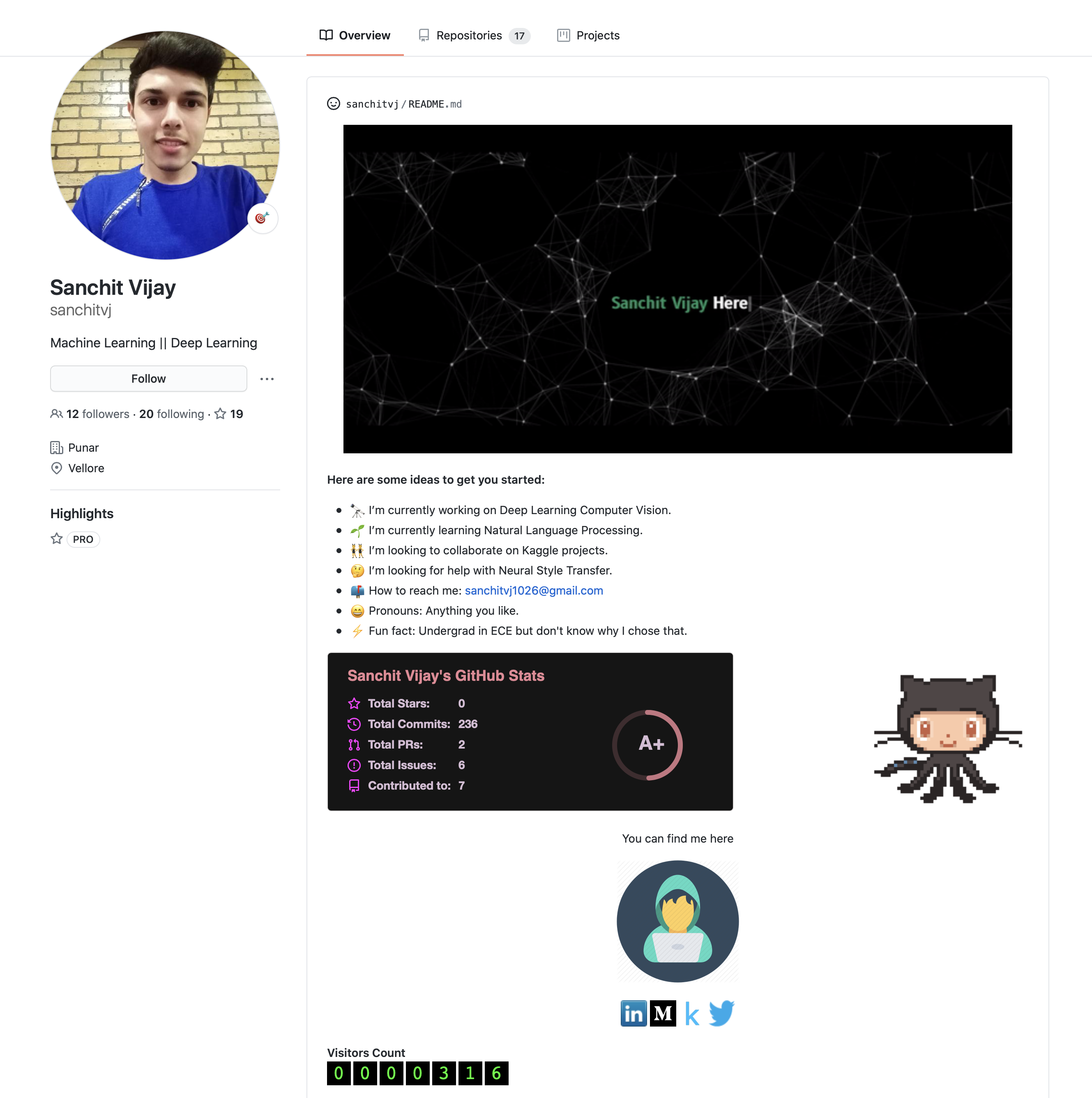 GitHub profile of {{ name }}