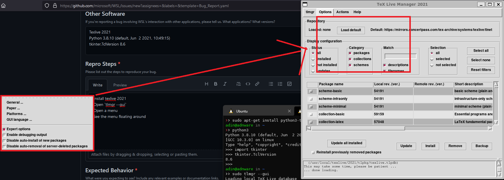 Perl/tk menus not working for graphical applications · Issue #7324 ...