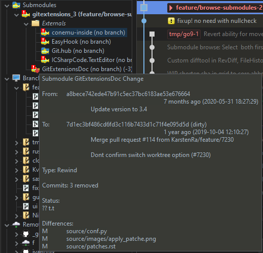 Reflects state of each submodule in the left panel · Issue #8714 ...