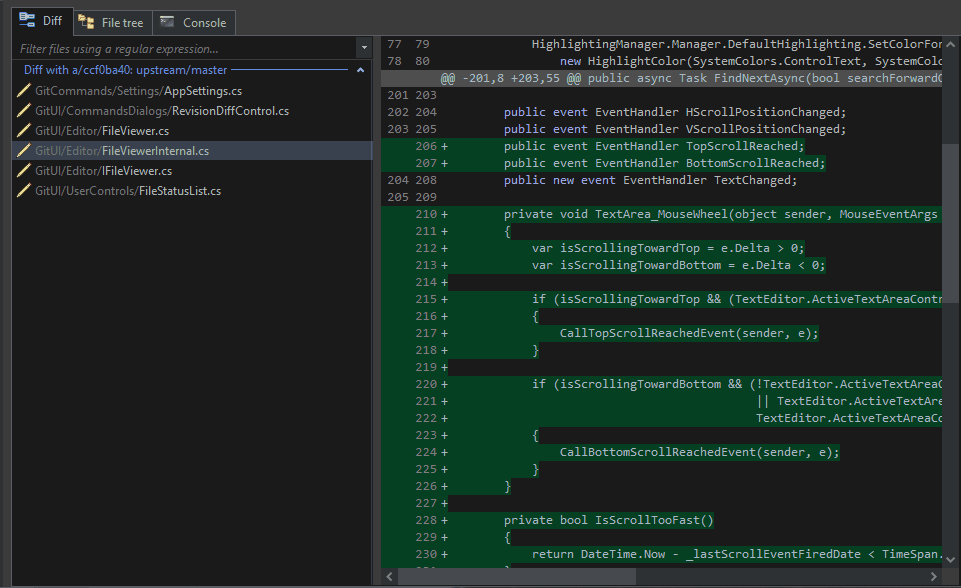 Simulate continuous scroll to display revision diff by gerhardol · Pull Request 7900