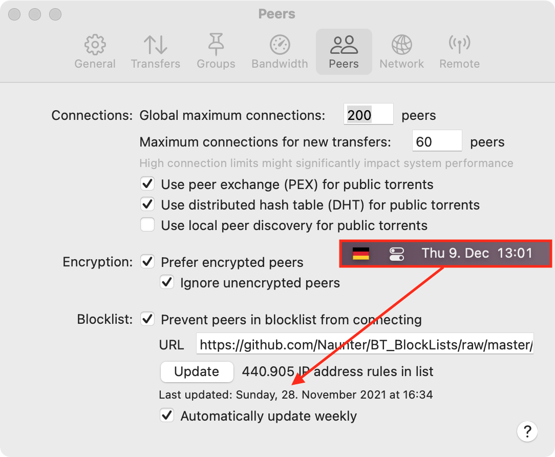 macOS "Blocklist Automatically update weekly" doesn't to work · Issue 2272 · transmission