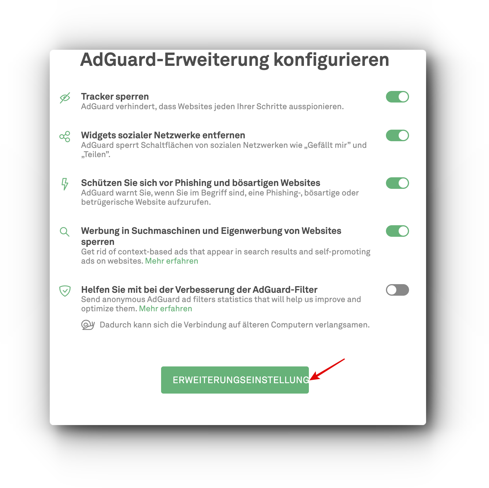 Adguard Browsererweiterung , Browsererweiterung – NTSV