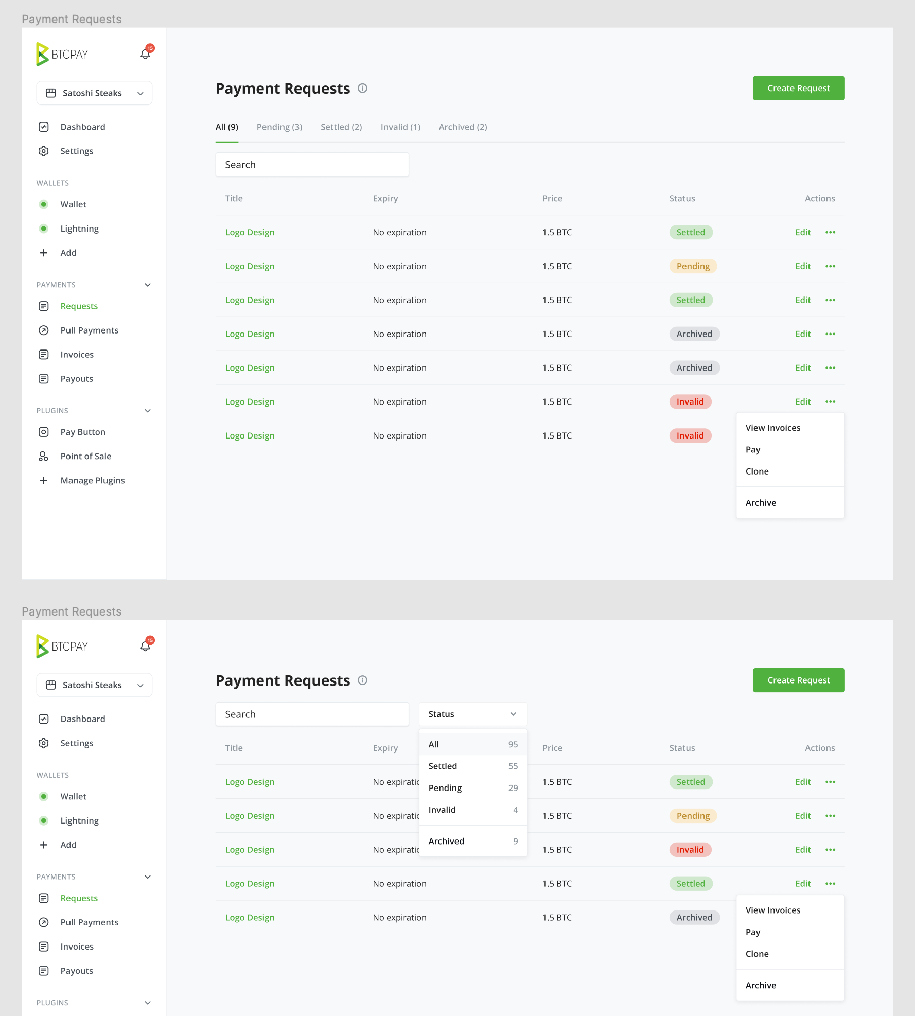 Improved Payment Requests List View · Issue #3872 · btcpayserver ...