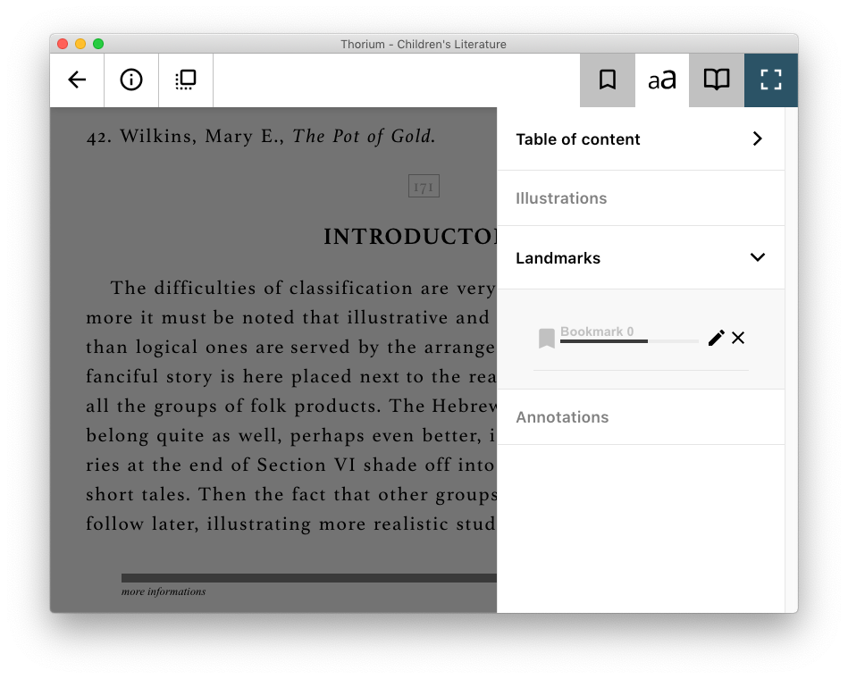 Bookmarks are displayed in the EPUB "landmarks" nav list, they should
