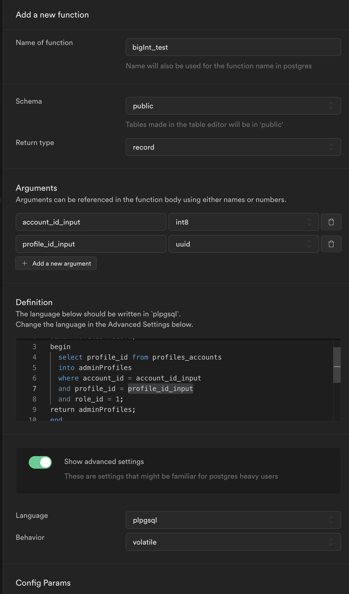DB Function does not exist? Even though I can call directly from SQL ...