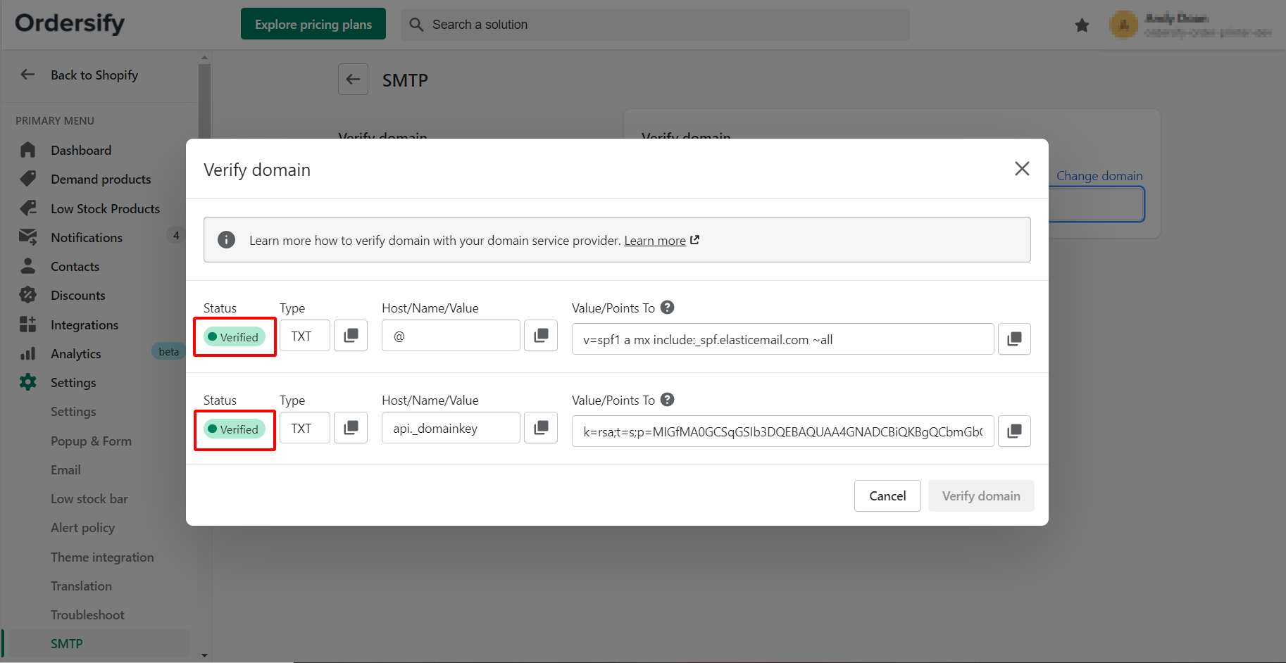 Verify domain hoora