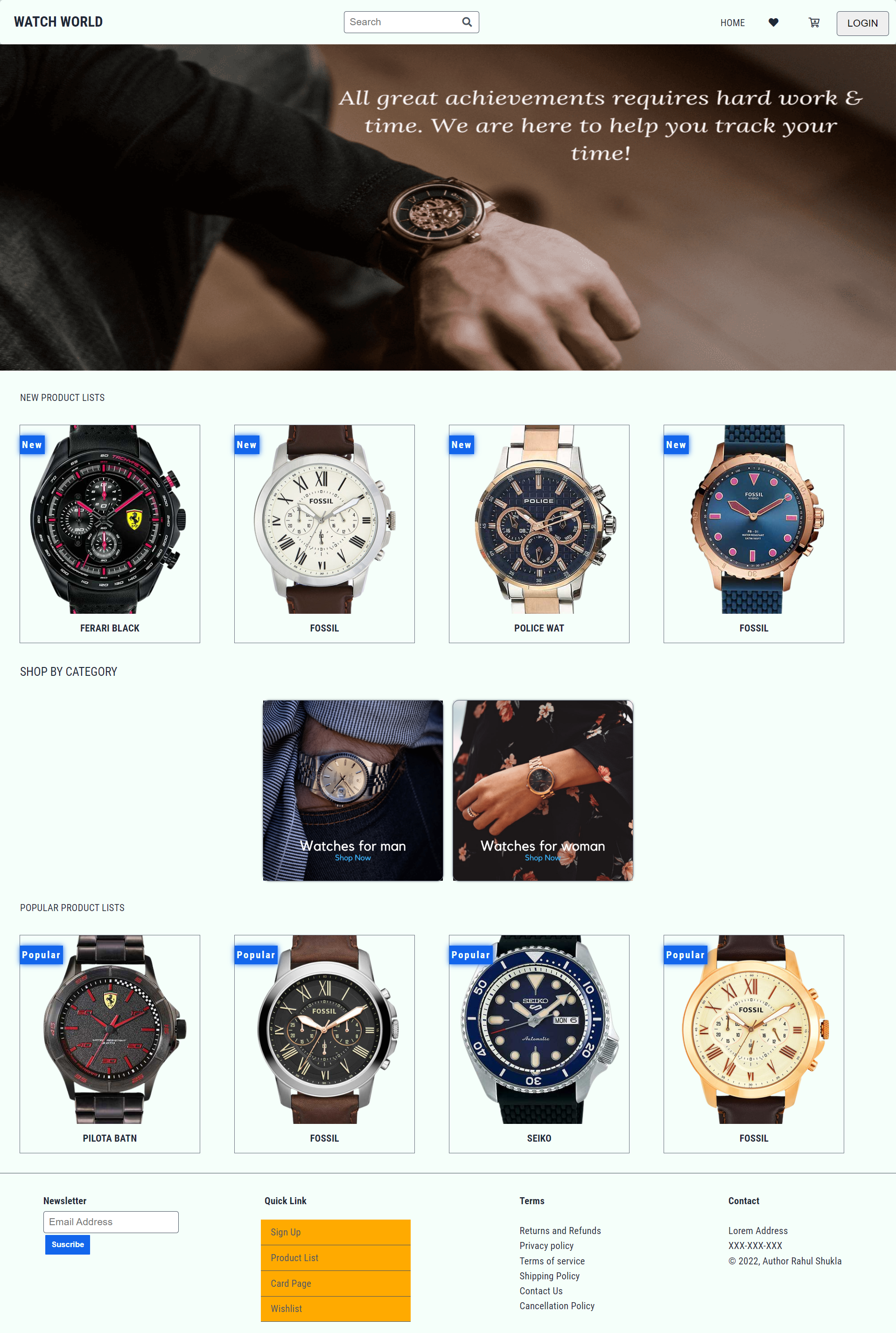 GitHub - rahulcs754/WatchWorld-Ecommerce: This is a react Ecommerce