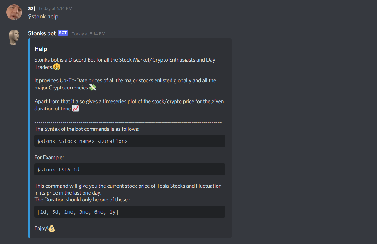 GitHub - ShubhJoshi-557/Stonks-Bot: Stonks bot is a Discord Bot for all the  Stock Market/Crypto Enthusiasts and Day Traders.🤑