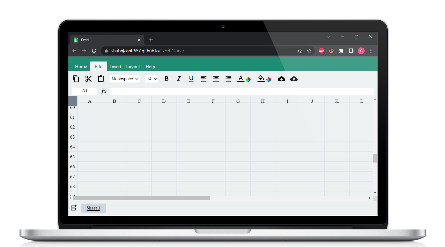GitHub - ShubhJoshi-557/Excel-Clone: Excel Clone Built With HTML, CSS & JS