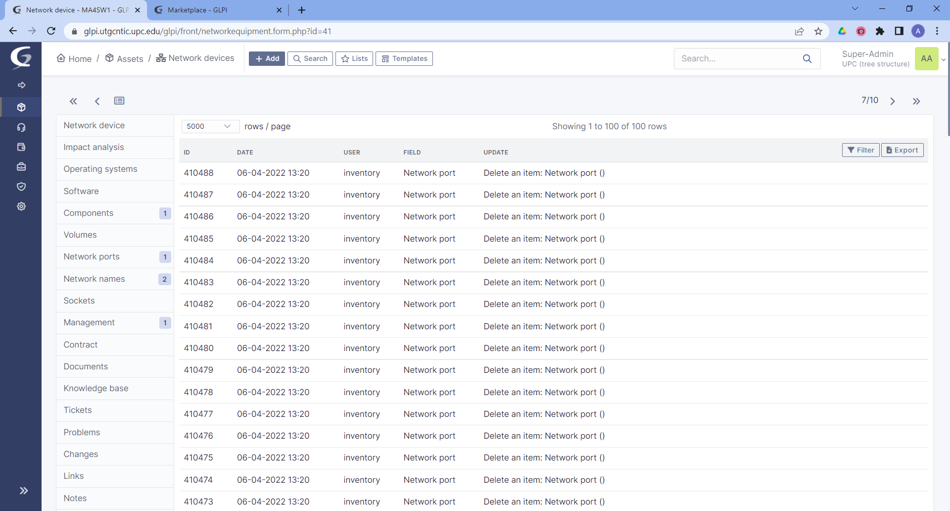 Network ports deleted on network devices inventoried via SNMP · Issue ...