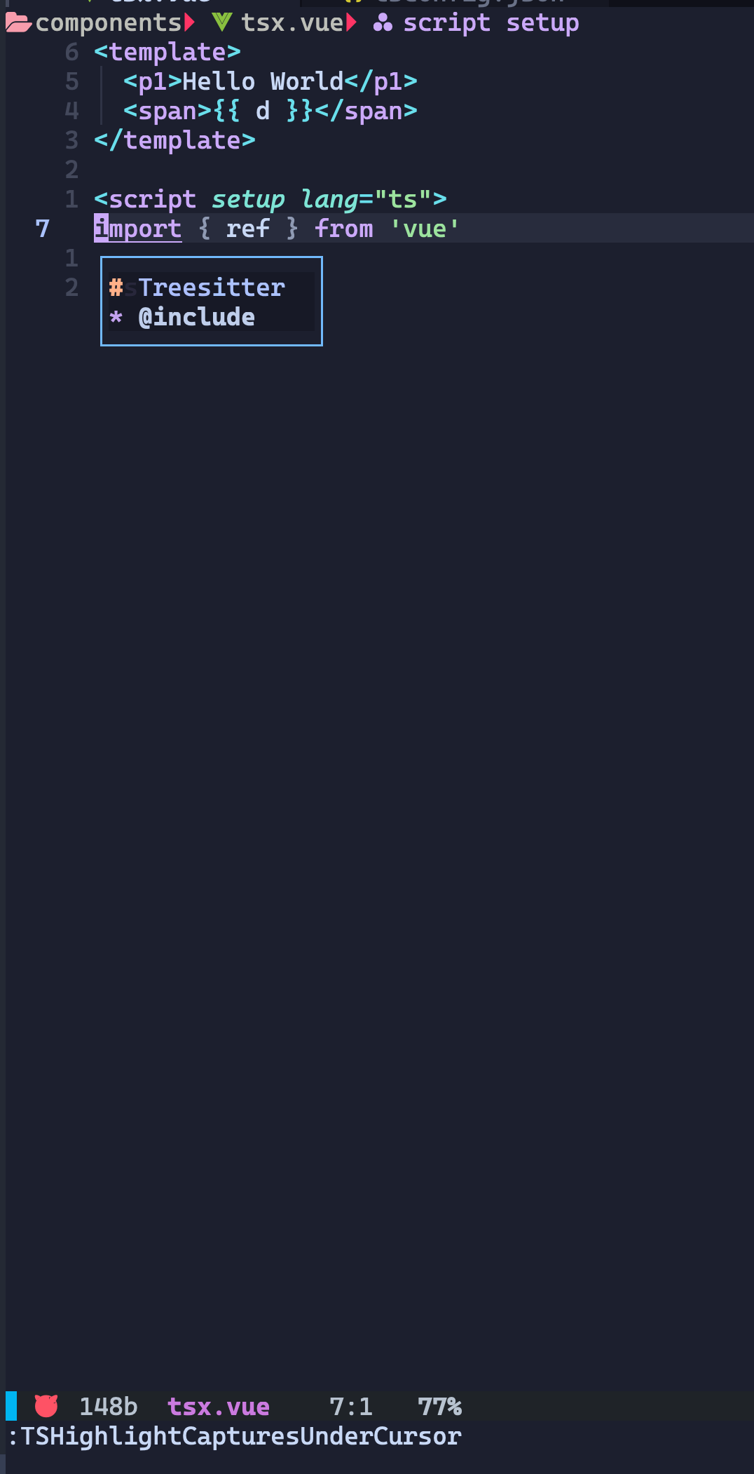 highlight not work in .vue file with script lang="tsx" or "jsx" · Issue