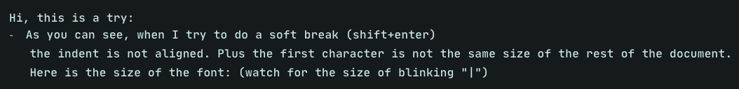 [BUG] List indent when soft-break a line is wrong · Issue #168 ...
