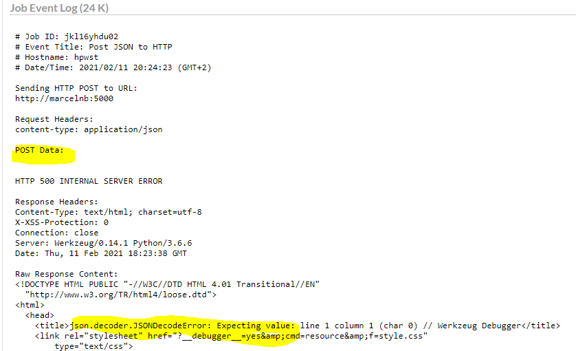 http urlplugin json custom params not passed on to python flask