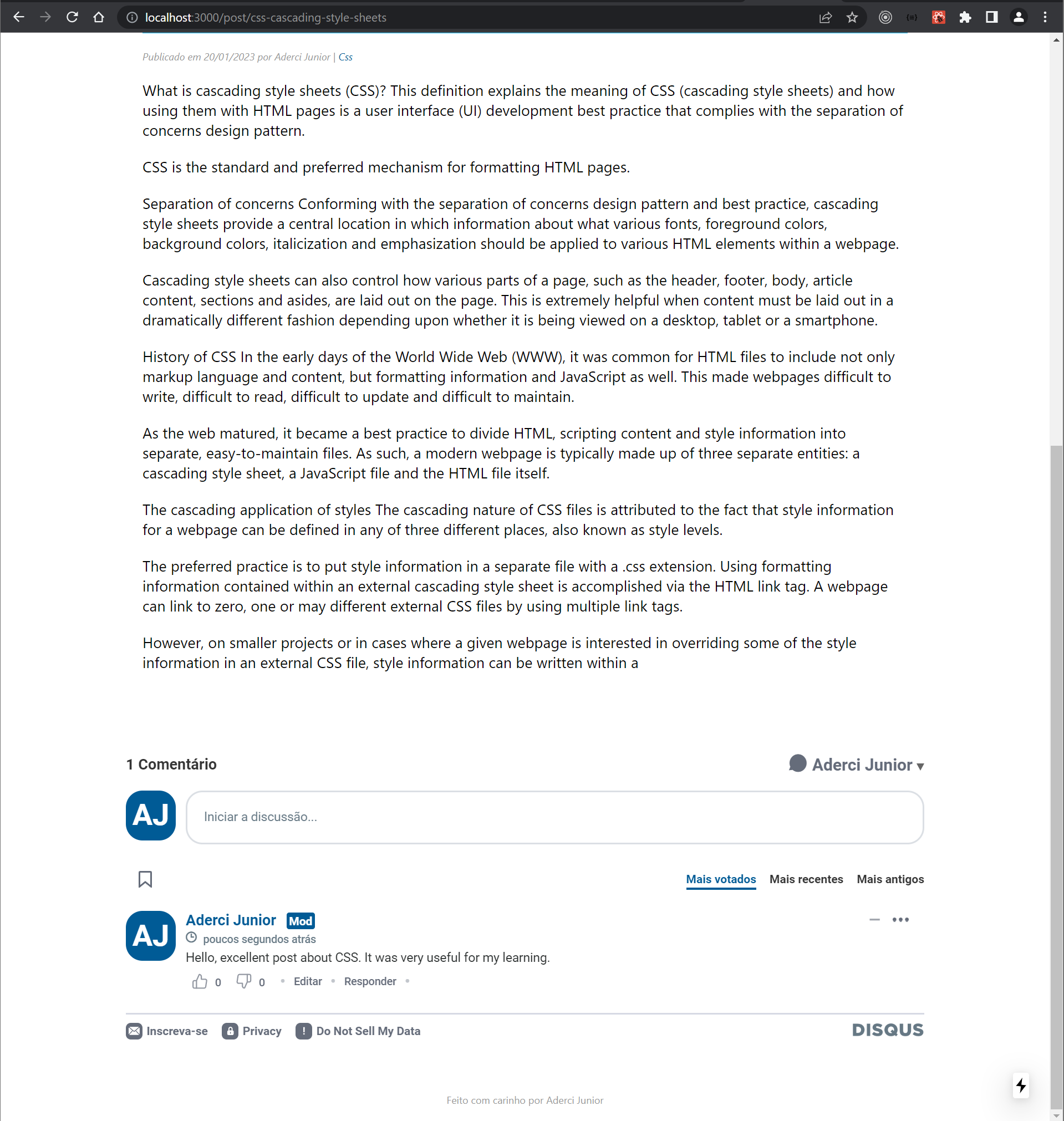 GitHub - adercijr/Blog-FullStack · GitHub
