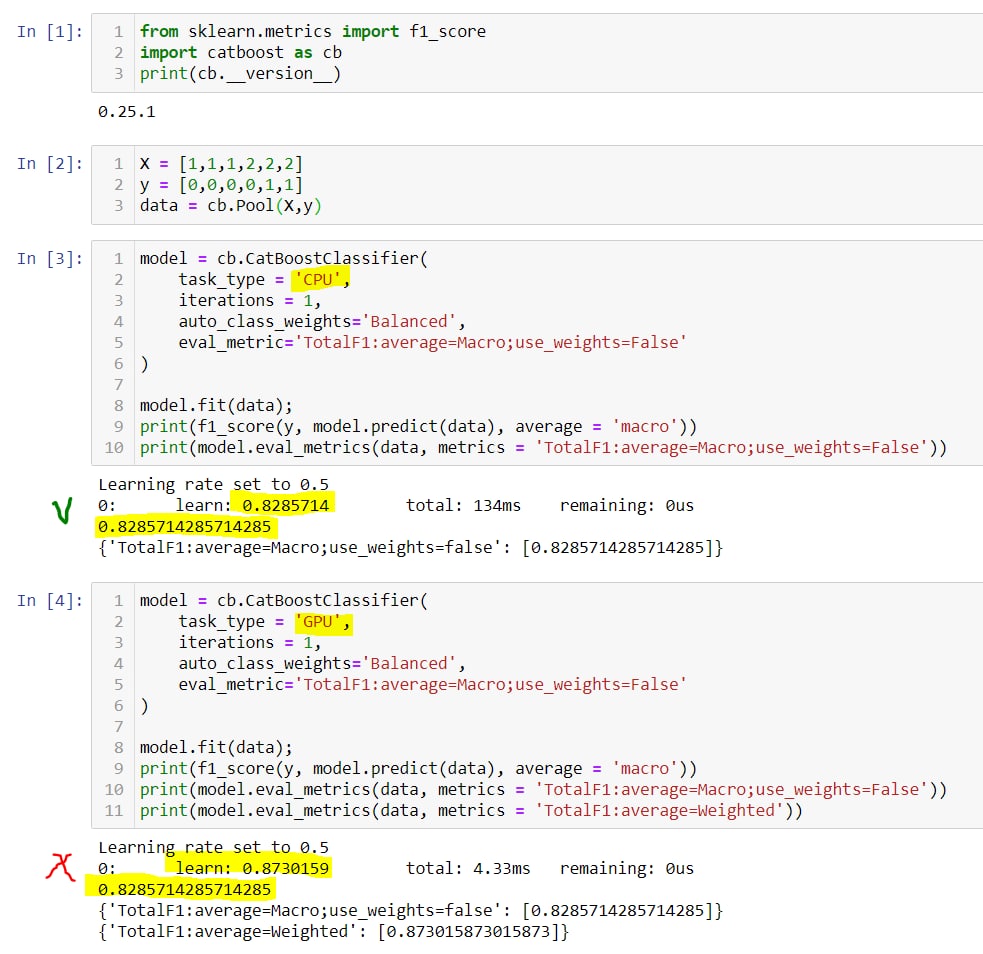 TotalF1 ignores use_weights option on GPU in eval_metric · Issue #1638 ...