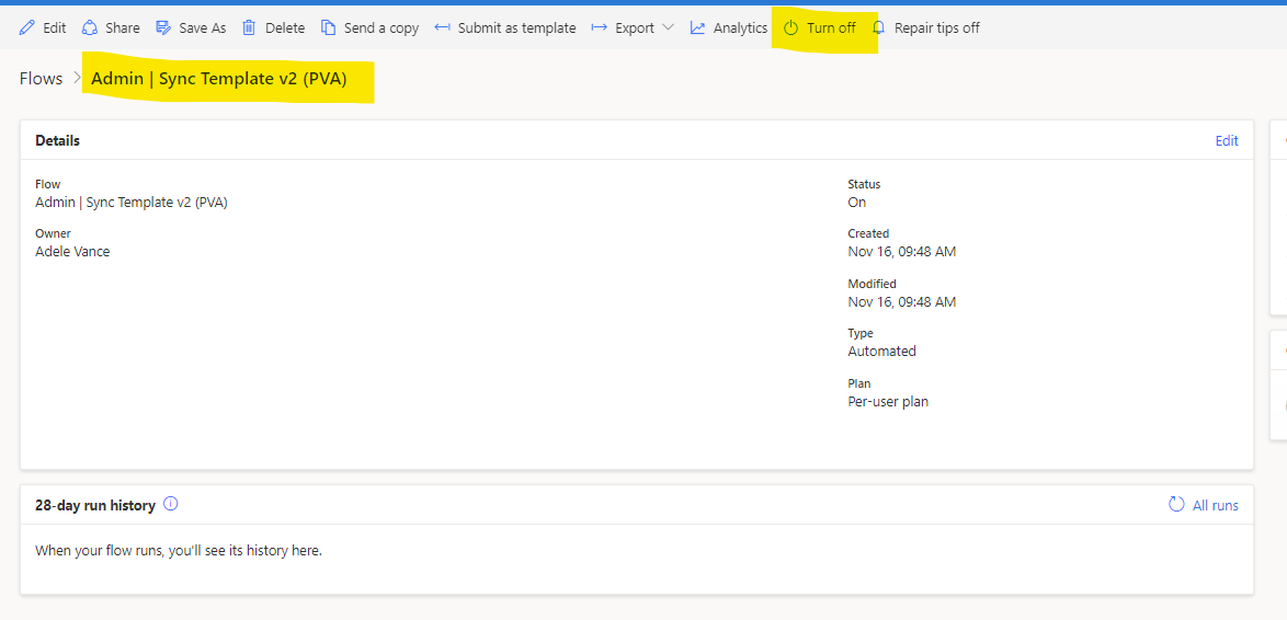 Known Issue with Core 1.71: Error turning on Admin | Sync Template v2 ...