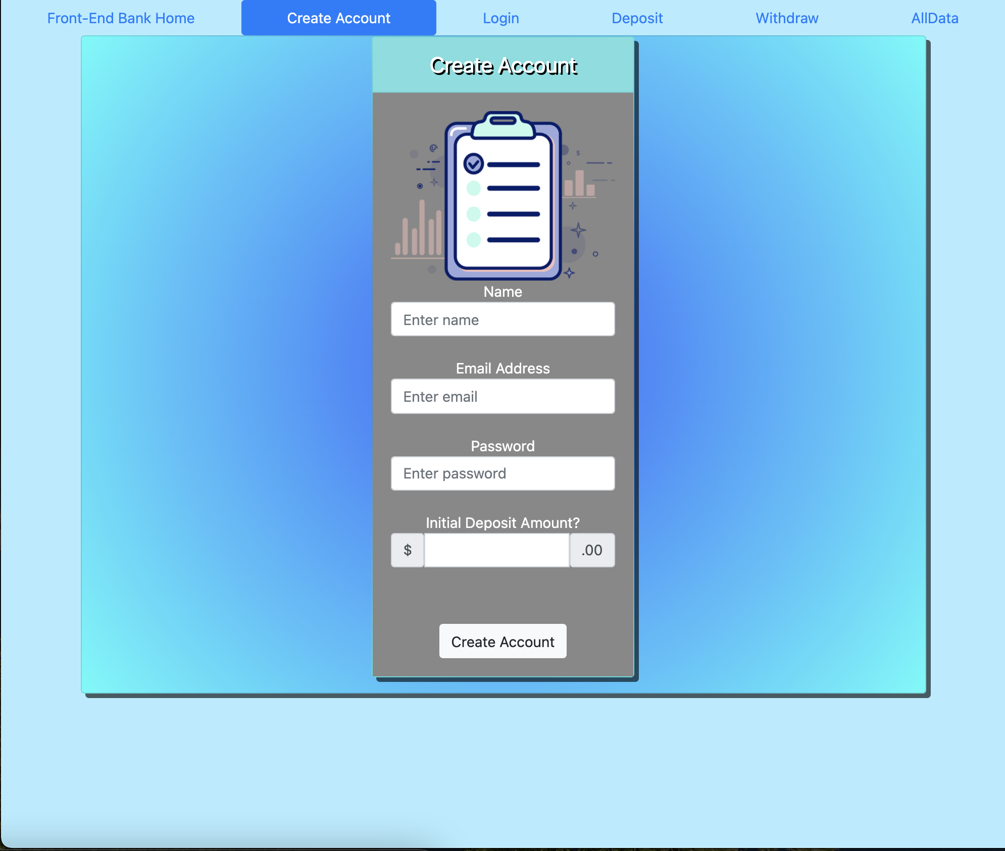 GitHub - JBenAnderson/Front-End-Banking-App: We are going to create a ...