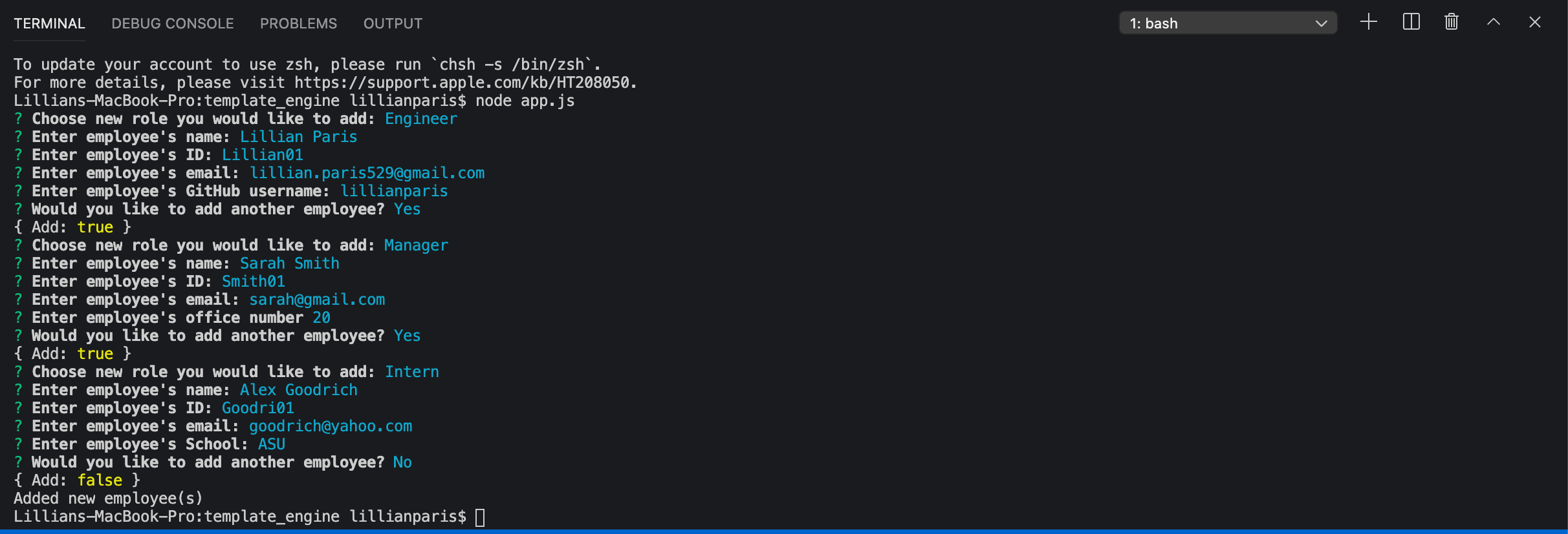 GitHub - lillianparis/template_engine: Building a Node CLI. This ...