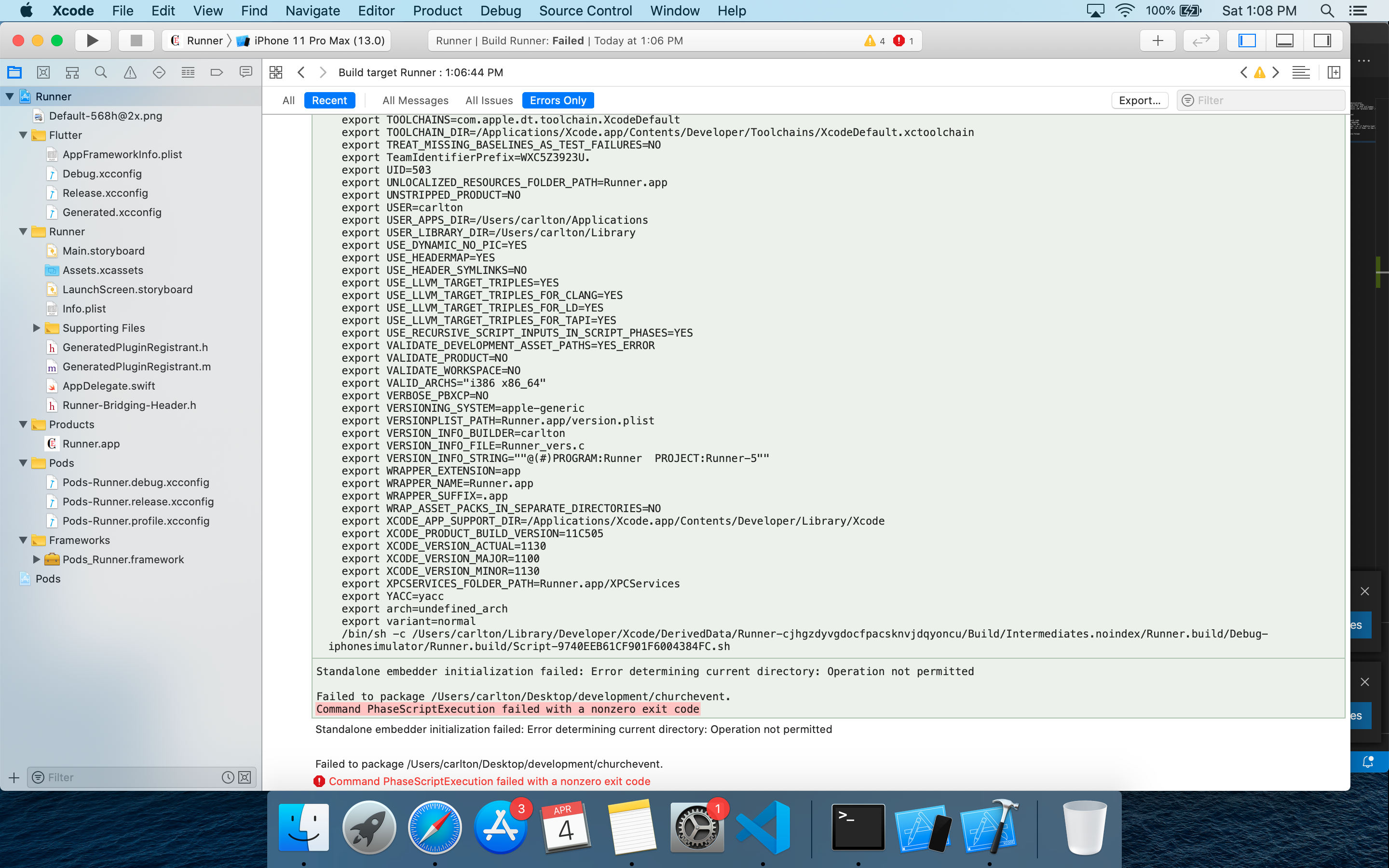 Standalone embedder initialization failed: Error determining current ...