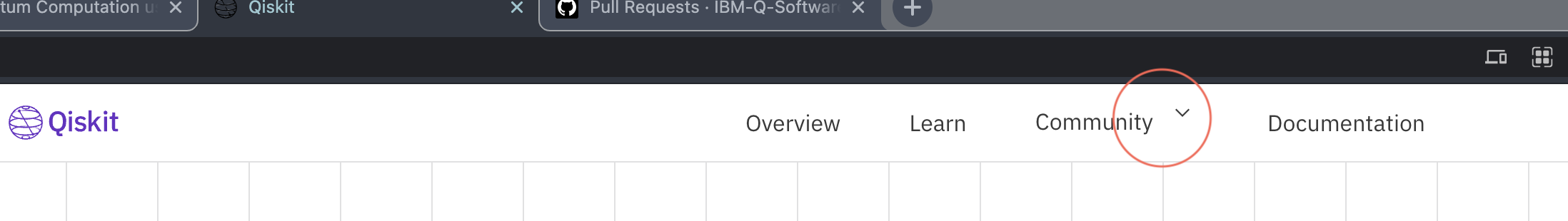 Slight misalignment in header dropdown · Issue #1602 · Qiskit/qiskit ...