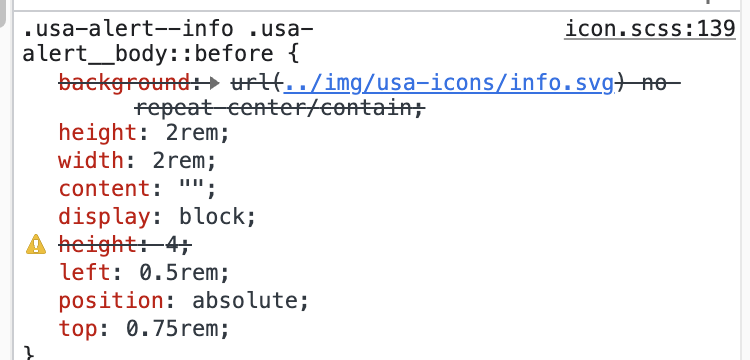 USWDS Bug Alert Icon CSS Height Not Using Actual Value Issue 5156 uswds-bug-alert-icon-css-height-not-using-actual-value-issue-5156