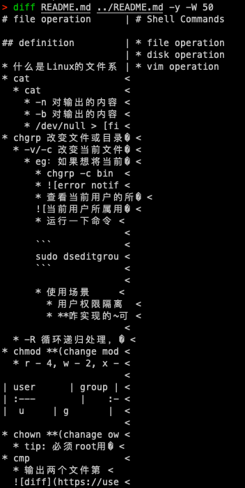 并排比较