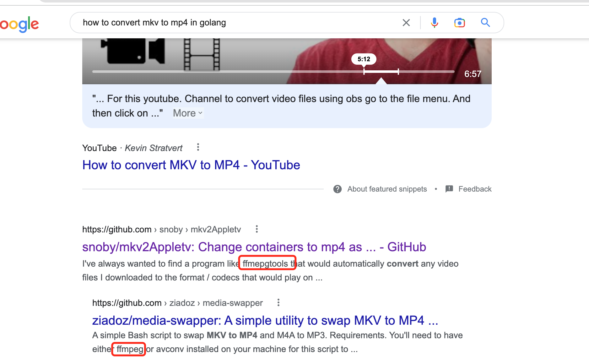 how to convert mkv to mp4 in golang