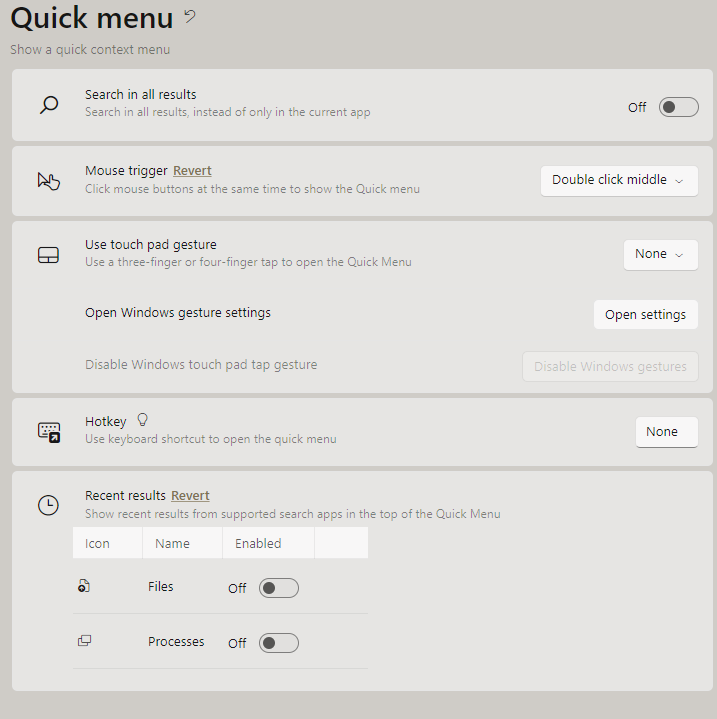 QUICK MENU CLICK "BUG" · Issue #823 · adirh3/Fluent-Search · GitHub
