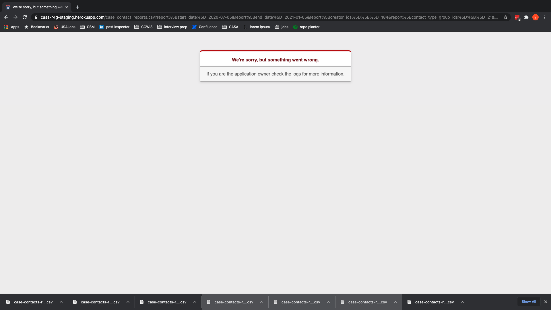 unhandled group error