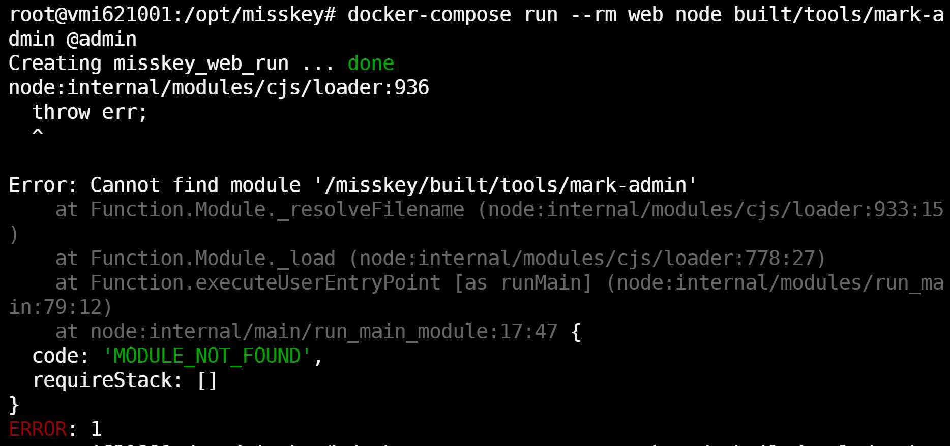 Failed to create admin account · Issue #8087 · misskey-dev/misskey · GitHub