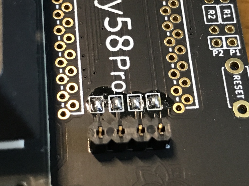 Image showing the 4 jumper pads bridged with solder